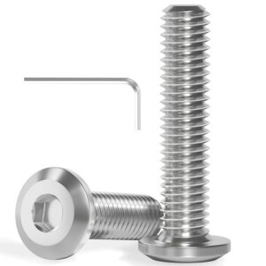 20 Stück M4x25 Schrauben, Flachkopfschrauben, Edelstahl A2 V2A, Innensechskant, Vollgewinde, mit Innensechskantschlussel