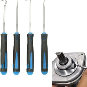 Mini Pick und Haken Set, Automobil Pick Werkzeug Set, Micro Haken und Nadel Satz, Haken und Dietrich Set, zum Entfernen von Schläuchen, Ölringen und Dichtungen, 4 Stück