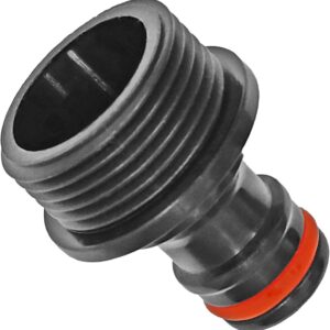 MegaHaustechnik Anschlußstück Stecker für Gardena Buchse aus Kunststoff PP mit 3/4 Zoll Außengewinde Außendurchmesser 26mm AG Gewinde Wasserhahn Gartenschlauch Kupplung Adapter Verbinder