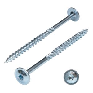 PARCO Tellerkopfschrauben, 100 Stück, 6x60 mm TX40 Verzinkt, CUT-Spitze, Holzbauschrauben für Konstruktionen, German Quality mit ETA Zulassung