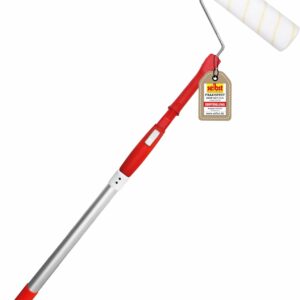 mako Teleskoproller-Set EASYREACH – 3-teiliges Set, per Knopfdruck ausziehbarer Alustiel (108–175 cm, Universalkonus), inkl. Antitropf-Malerwalze – für Decken & hohe Wände