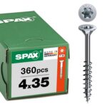 SPAX Universalschraube 4 x 35 mm, 360 Stück - Holzschrauben, Teilgewinde, Senkkopf, T-STAR plus T20, 4CUT Spitze, WIROX Beschichtung - 8000000276743