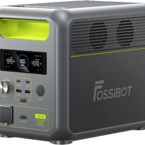 FOSSiBOT F1200 Tragbare Powerstation, Solargenerator 1024Wh LiFePO4, 1200W AC 100W USB-C, Ideal für Camping Wohnmobil Zuhause RV