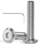 30 Stück M6x25 Schrauben, Flachkopfschrauben, Edelstahl A2 V2A, Innensechskant, Vollgewinde, mit Innensechskantschlussel