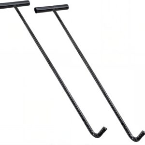 2 Stücke 63cm Kanaldeckelheber, Kanalhaken Schachthaken Gullihaken Schachtdeckelhaken Kanaldeckelheber Haken mit Gewinde für Kanaldeckel