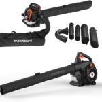 FUXTEC Profi Benzin Laubsauger FX-LBS126P Laubbläser Häcksler 3in1 Funktion inkl. Blasrohr, 2tlg Saugrohr+Fangsack, Anti-Vibrations-Funktion – durch vom Griff entkoppeltem Motor