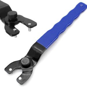 D-Orange Verstellbar Winkelschleifer Schraubenschlüssel, 10-47 mm, Kunststoffgriff 2 Pin Winkelschleifer Schlüssel Stiftschlüssel Geeignet für die Meisten Winkelschleifer, Blau, Gesamtlänge 19cm