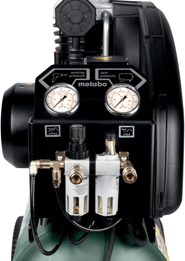 Metabo Mega 700-90 D Kompressor (11 bar, 4 kW, Liefermenge 450 l/min, 90 l Kesselgröße, gummierte Räder, Lenkrollen, Werkstattzubehör) 601522000 – Bild 2