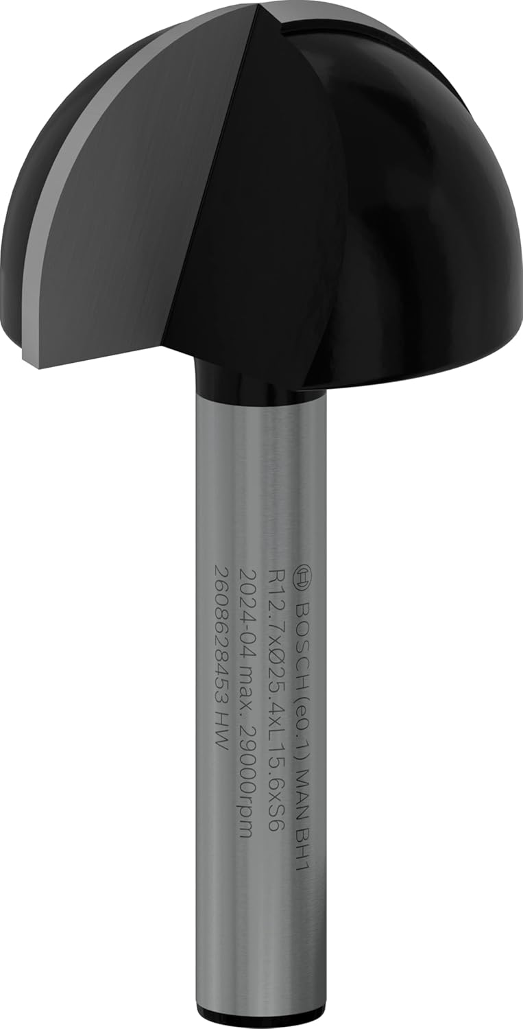 Bosch 1x PRO Hohlkehlfräser (für Weichholz, Hartholz, Ø 25,4 mm, Professional Zubehör Handfräse, Kantenfräse)