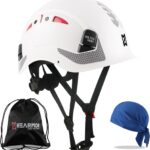 Baustellenschutzhelm, EN397-zertifizierter, Verstellbarer ABS-Schutzhelm mit 6-Punkt-Ratschensystem, inkl. Kühlungsfutter und Tragetasche - für alle Arbeitsplätze geeignet