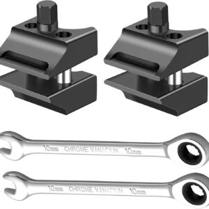 2 Stück Federbein Spreizer Werkzeug mit Geteilter Nabe, Achsschenkel Spreizer Universal, Doppelseitiges Stahl inkl Schlüssel, Traggelenke Stoßdämpfer Werkzeug, Spreizwerkzeug für VW, KFZ und Auto