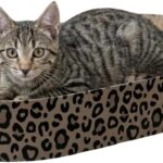 Trixie Kratzbrett Leo aus Pappe 63 × 10 × 35 cm, Kratzspielzeug mit Katzenminze, braun - 48035