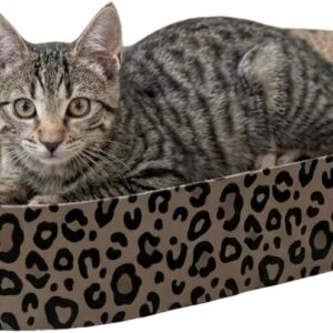 Trixie Kratzbrett Leo aus Pappe 63 × 10 × 35 cm, Kratzspielzeug mit Katzenminze, braun - 48035