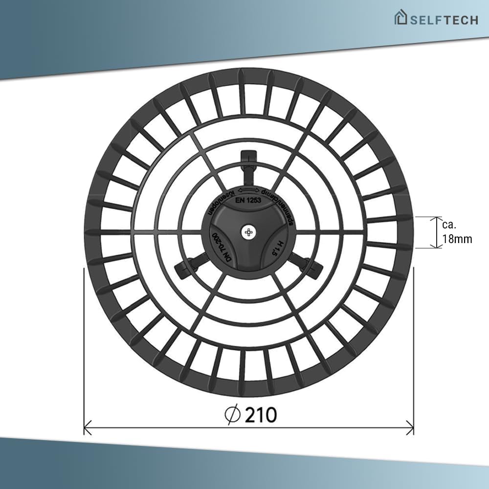 Laubfangkorb Kiesfangkorb mit Drehmechanik - Gegen Rohrverstopfungen - Individuell einstellbar von 70-200mm - Ablauf-Schutz für Flachdach und Garage – Bild 4