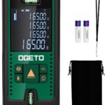 Laser Entfernungsmesser, OGETO Laser Entfernungsmesser mit LCD Hintergrundbeleuchtung, 99 Datensätze, M/In/Ft, Pythagoras/Abstand/Fläche/Volumen Messungen(2*AAA Batterien, IP54)