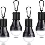 Campinglampe mit Karabiner Camping Lantern 4 Stücke LED Zeltlampe Glühbirne Set Lampen wasserdicht Rucksack