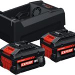 Bosch EXPERT 18V System Hochleistungs-Starter-Set: 2x EXBA18V-55 + 1x Schnellladegerät GAL 12V/18V-18
