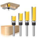 4 Stück Bündigfräser Schaft Fräser Oberfräser 8mm Schaft Kopierfräser mit Kugellager Nutfräser Bündigfräser Set Holzbearbeitungs Schneidwerkzeug für Holz