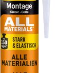 Pattex Montagekleber All Materials, stark haftender Alleskleber, Kraftkleber für innen & außen, Kleber für saugende und nichtsaugende Materialien, 1 x 450g