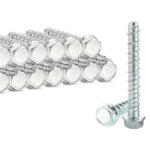 Betonschrauben Sechskantkopf M8x60, 20 Stück Betonschraube verzinkt mit Scheibe für Mauerwerk, Beton, Architektur, Industrie.