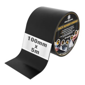 HSS Dach Reparaturband selbstklebend mit MicroSealant Klebstoff – für Dach & Abdichtungen – wasserdichtes Klebeband – Schwarz – 100 mm x 5 m
