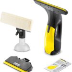 Kärcher Akku Fenstersauger WV 2 Black Edition (Akkulaufzeit: 35 min, 2x wechselbare Absaugdüsen - breit und schmal, Sprühflasche mit Mikrofaserbezug, Fensterreiniger-Konzentrat 20 ml)