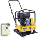 BAMATO Rüttelplatte R-100 | mit Gummimatte | inkl. XXL-Zubehörkit | Plattengröße: 550 x 440 mm | 15 kN Verdichtungsdruck | Vorschub 38 m/min | Verdichtungstiefe 300 mm |