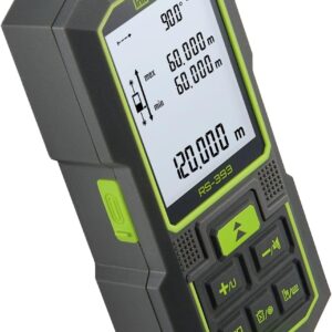 Bilaterales Laser Entfernungsmesser, 393Ft/120M Dual-Laser-Messwerkzeug, Wiederaufladbares Laser-Messgerät mit Ft/in/M-Einheiten, Winkelsensor, Pythagoras-Modus, Flächen- und Volumenmessung
