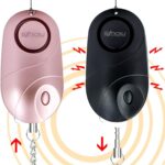 Persönlicher Alarm – Schlüsselanhänger mit Sirene für Selbstverteidigung und Sicherheit, tragbares Gerät für Frauen, Kinder und Senioren (Roségold+Schwarz)