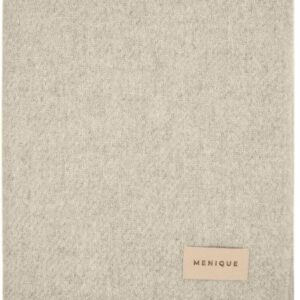 menique Warm Wolldecke Milan 130x165 cm – Beige Dicke Kuscheldecke aus 100% Wolle, Weiche Sofa- & Couchdecke mit Fransen, Warme Decke & Plaid für Wohnzimmer, Bett & Outdoor, Winter