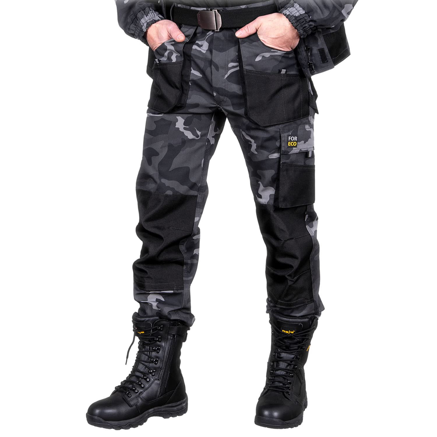 Arbeitshose schwarz mit Kniepolstertaschen, 260g/m² 56 – Bild 5