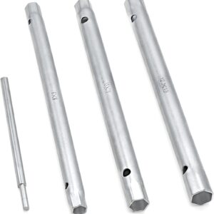 DAKCOS Rohrsteckschlüsselsatz 4-tlg. Metrisch 8x9mm-10x11mm-12x13mm inkl. Drehdorn, mattiert, für Spüle, Wasserhahn Installation und Reparatur