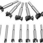 Flintronic Professional ForstnerBohrer, 12 Stück Forstner Bit, Cutter mit Rundschaft, Bohrer für Holz, Zubehör Bohrmaschine für Holzbearbeitung(10,12,15,18,20,22,25,26,28,30,32,35mm)