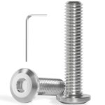 20 Stück M6x35 Schrauben, Flachkopfschrauben, Edelstahl A2 V2A, Innensechskant, Vollgewinde, mit Innensechskantschlussel