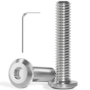 20 Stück M6x35 Schrauben, Flachkopfschrauben, Edelstahl A2 V2A, Innensechskant, Vollgewinde, mit Innensechskantschlussel