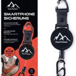 Peak Protect Handy Sicherung mit Stahlseil & Karabiner | Universelle Smartphone Anti-Drop Sicherung mit 80 cm Einziehkabel | Diebstahlschutz & Fallschutz für Wandern, Ski, Sport & Alltag