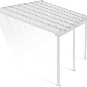Canopia by Palram Terrassenüberdachung Alu Olympia 3X4.25 Polycarbonat Hohlkammerplatten Pergola 425 x 295 cm Weiss zur Überdachung ihrer Terrasse