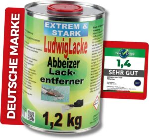 LudwigLacke Der Originale Abbeizer Lackentferner 1,2 kg, für Holz und Metall – Kraftvoller Farbentferner für professionelle Ergebnisse für Metal und Holz