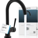 SCHÜTTE 79166 Küchenarmatur Cornwall, 360 Grad schwenkbarer Wasserhahn Küche, Mischbatterie für die Spüle mit Einhebelmischer, Spültischarmatur Küchenspüle, Schwarz matt