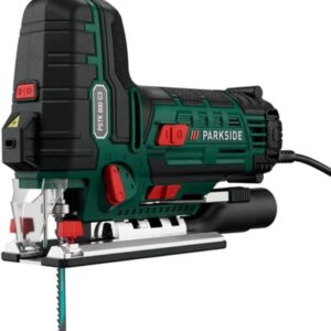 Pendelsäge PARKSIDE PSTK 800 C3 elektrisch 800 W für Holz Metall, inkl. 4 Klingen (Swiss Made), Laser und LED Arbeitslicht