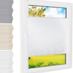 Plissee Klemmfix [Weiß, 40x120 cm] ohne Bohren für Tür & Fenster, Faltrollo mit einfacher Montage/Bietet optimalen Sichtschutz und Privatsphäre, idealer Sonnenschutz