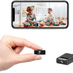 Mini WLAN Kamera, 4K HD Überwachungskamera 180° drehbarem Objektiv, Remote Viewing für Sicherheit mit APP, mit Nachtsicht, Bewegungserkennung