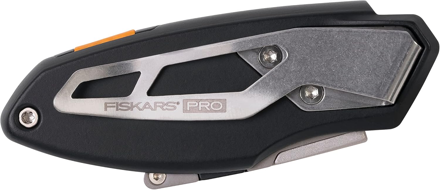 Fiskars Pro Kompaktes Universal-Klappmesser, Länge 12 cm, Rostfreier Stahl/Kunststoff, Schwarz/Orange, CarbonMax, 1062939 – Bild 5