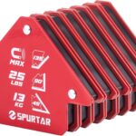 Spurtar 6 Stücke Schweissmagnet Set, 13KG Schweißmagnete und Klemmen, Starker Magnetwinkel Schweißwinkel, Pfeilmagnet, Metallarbeiten, Mig-Werkzeuge und Ausrüstung, 45, 90, 135 180 Grad