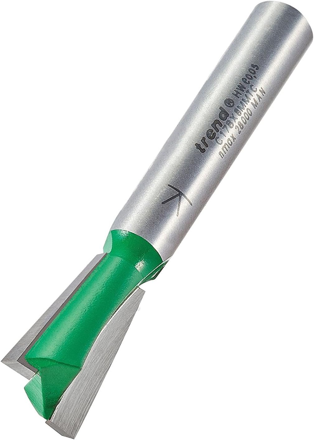 TREND CraftPro Schwalbenschwanzfräser, 8 mm Schaft, 12.7 mm Schnittdurchmesser, 98 Grad Winkel, 20 mm Schnittlänge, Hartmetallbestückt, C178X8MMTC