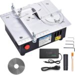 Mini Tischkreissäge, 96W 5000 rpm Mini Multifunktions Tischsäge mit Kreissägeblatt, 7 Gang Netzteil Einstellbarer, Schnitthöhe 0-15mm Elektrische Tischsägen für DIY Schneiden Modellieren