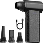 X113 Elektrischer Luftbläser 110.000 Umdrehungen/Min – Hochleistungsmotor mit 120 W, wiederaufladbarer Air Duster 2× 2500 mAh, 3 einstellbare Geschwindigkeiten, USB-C, für PC, Tastatur, Auto