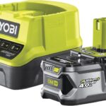 Ryobi 18 V Akku Starterset 4,0 Ah, Lithium+ Akku u. Schnellladegerät, mit Ladestandsanzeige, hohe Lebensdauer, 5133003360