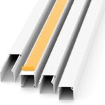 Kabelkanal Selbstklebend Weiss 1m (10 Stk. - 12x12mm klein) - 10m Kabelkanäle mit Schaumklebeband fertig für Montage an der Wand - 12x12mm