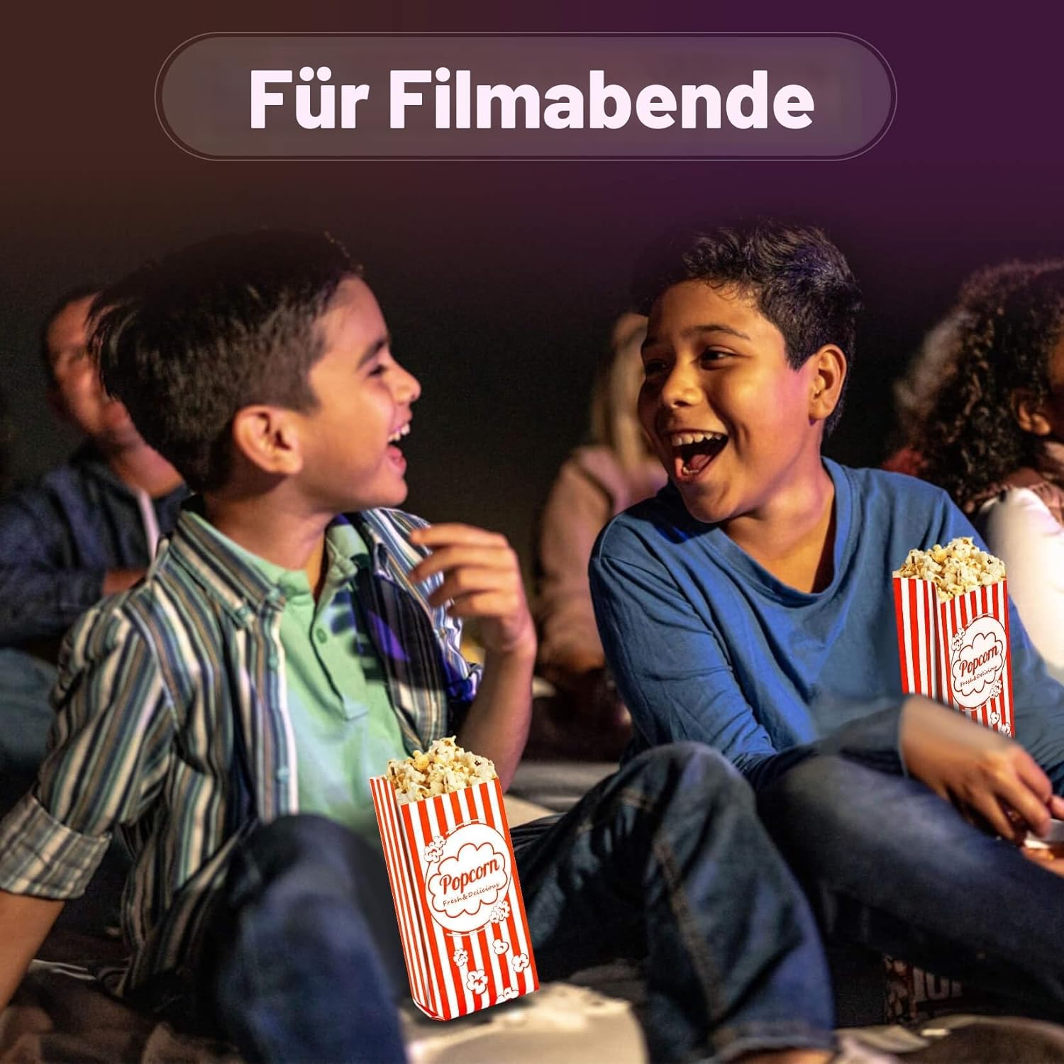 MAQIHAN Popcorn Tüten 100 stück - Popcorntüten Popcorn Klein 100 Stück Movie Night Filmabende Tüten Maschinen Papiertüten Zubehör Popcornmaschine Papier Behälter Snacktüten – Bild 5